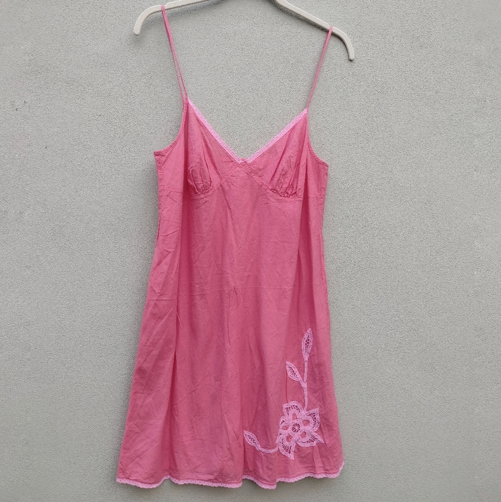 Marks & Spencer Pink nightgown with Floral Lace Detail